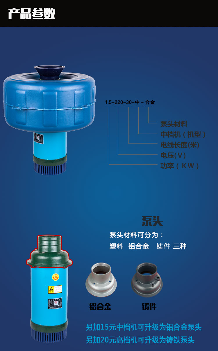 新款鱼塘增氧机浮水泵喷水式水产养殖增氧泵铜芯增氧机1.5kw/220v