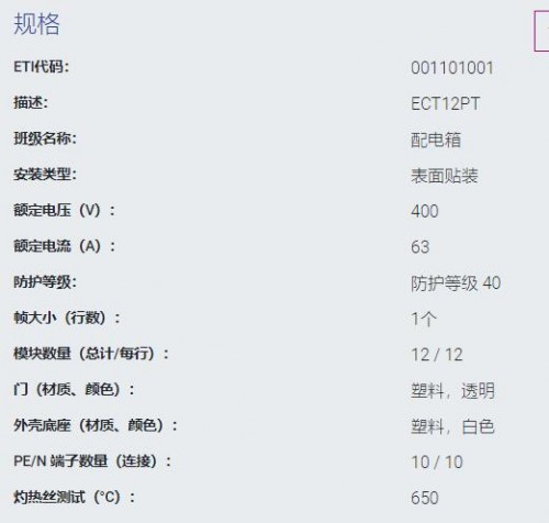 ETI 配电箱ECT12PT系列